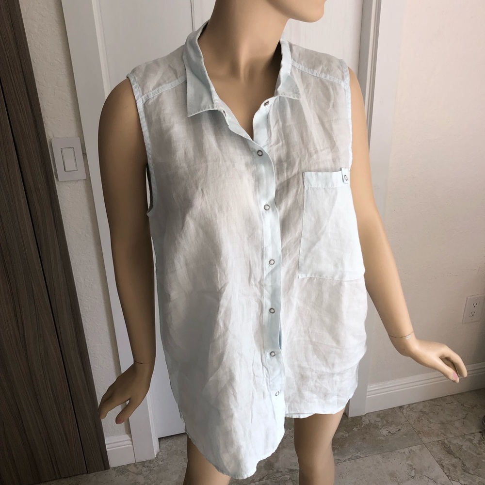 NEW CALVIN KLEIN JEANS BLOUSE XL WASHED DENIM